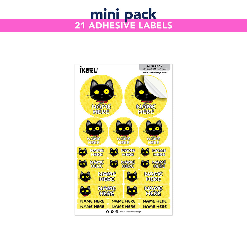 Ikaru Blacky Cat (Labels)
