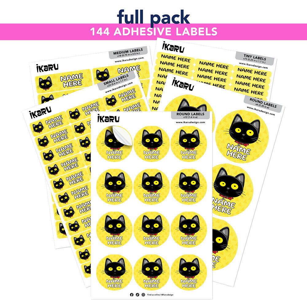 Ikaru Blacky Cat (Labels)