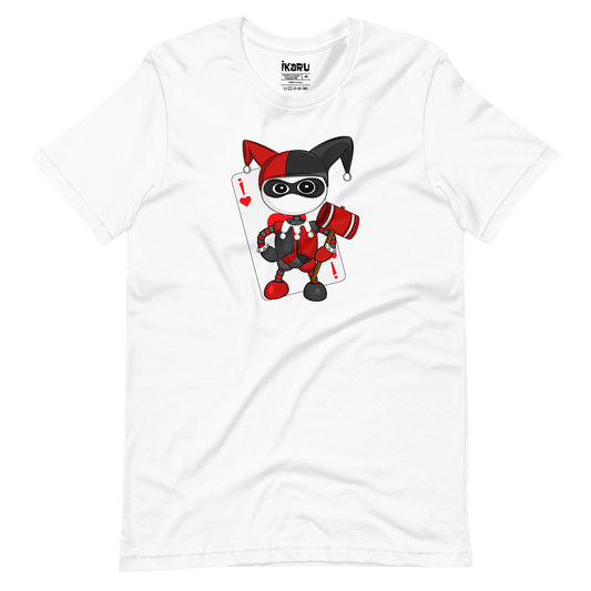 Ikaru Harlequin graphic t-shirt, original character illustration