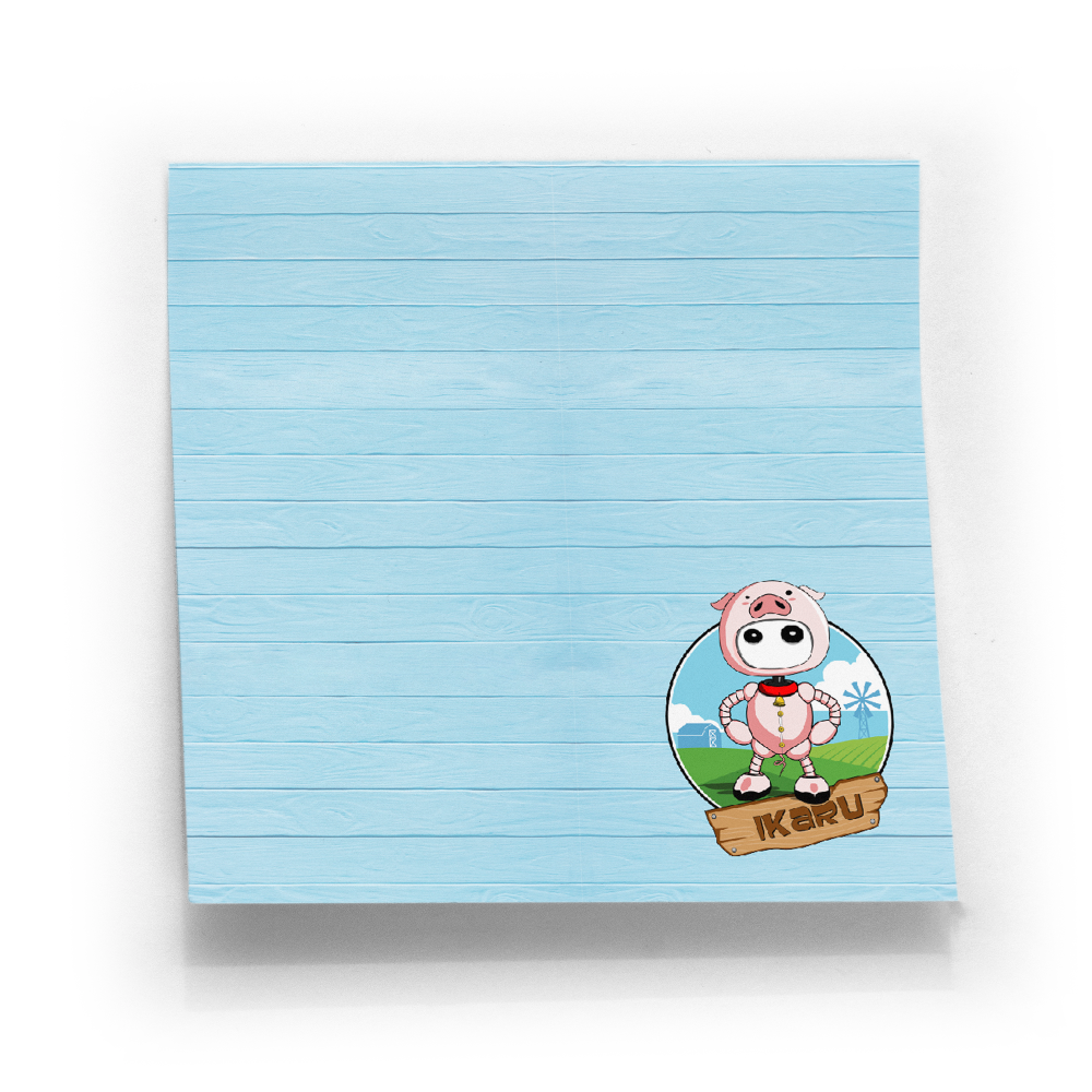 Ikaru Piggy post it 3" x 3"