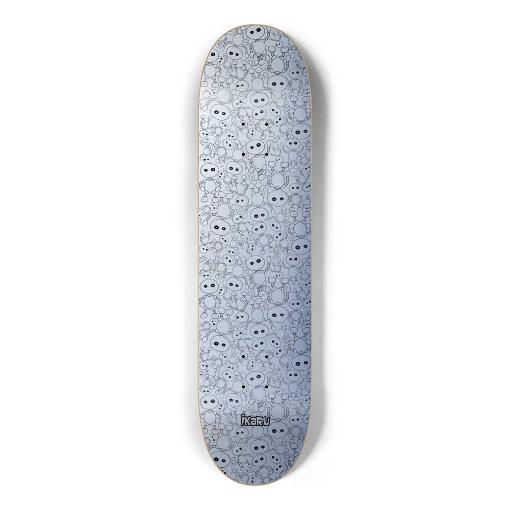 Ikaru pattern skateboard deck, original character design, 7-ply Canadian maple