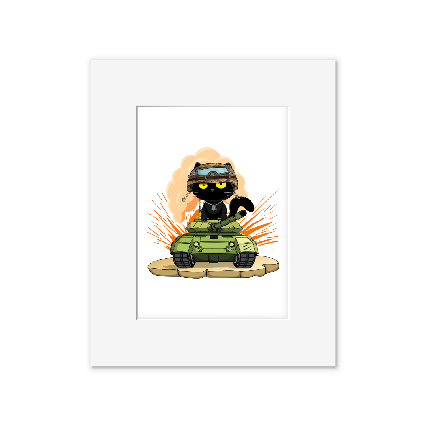 Ikaru Tank Cat art print, original character illustration, 8x10 inches