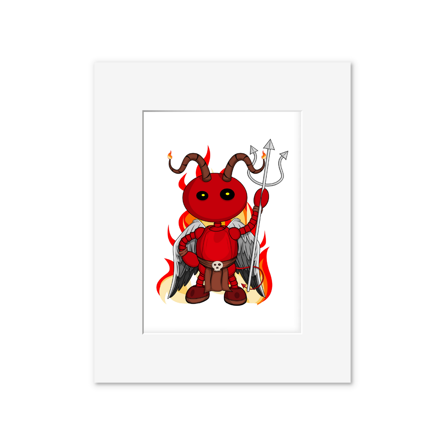 Ikaru Devil art print, original character illustration, 8x10 inches