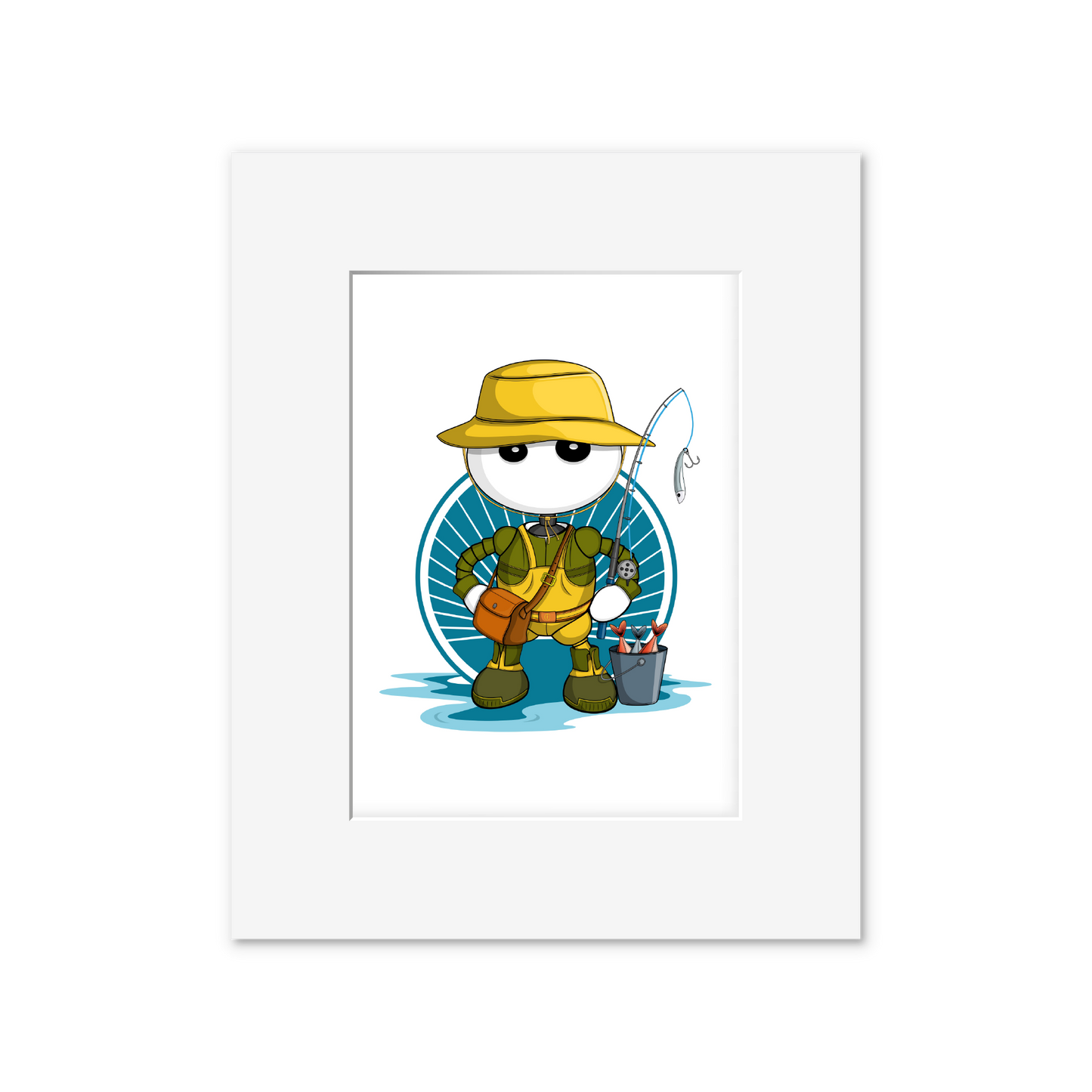Ikaru Fisherman art print, original character illustration, 8x10 inches