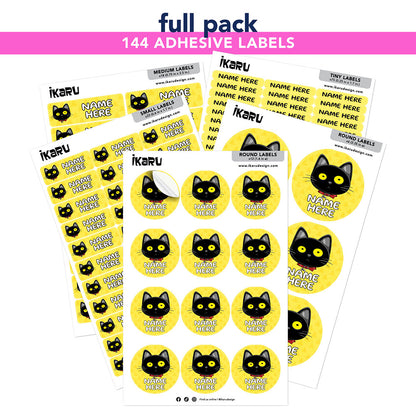 Ikaru Blacky Cat (Labels)