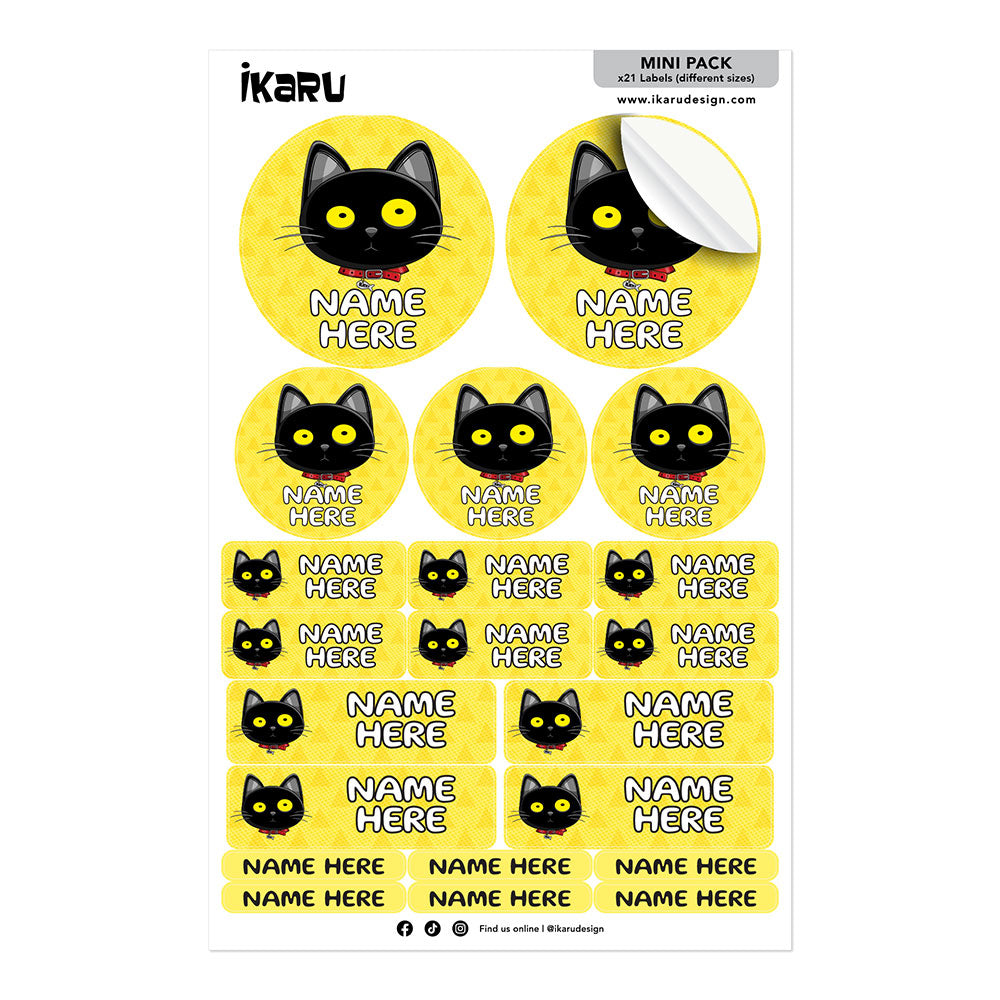 Ikaru Blacky Cat (Labels)