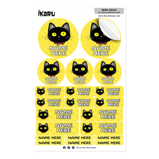 Ikaru Blacky Cat (Labels)