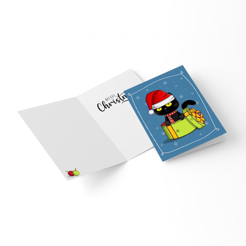 Christmas Blacky Cat - Folded Cards