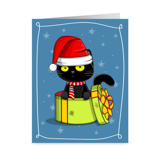 Christmas Blacky Cat - Folded Cards