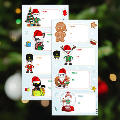 Ikaru Christmas Gift Tags - Sticker Sheet