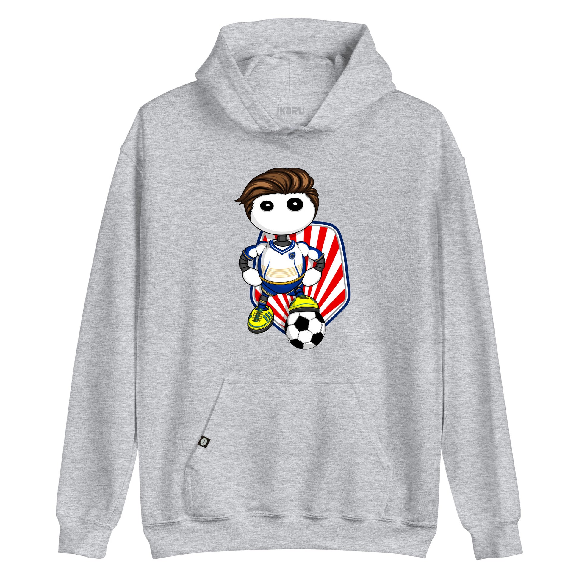Ikaru Soccer hoodie, original character design, adult and youth sizes
