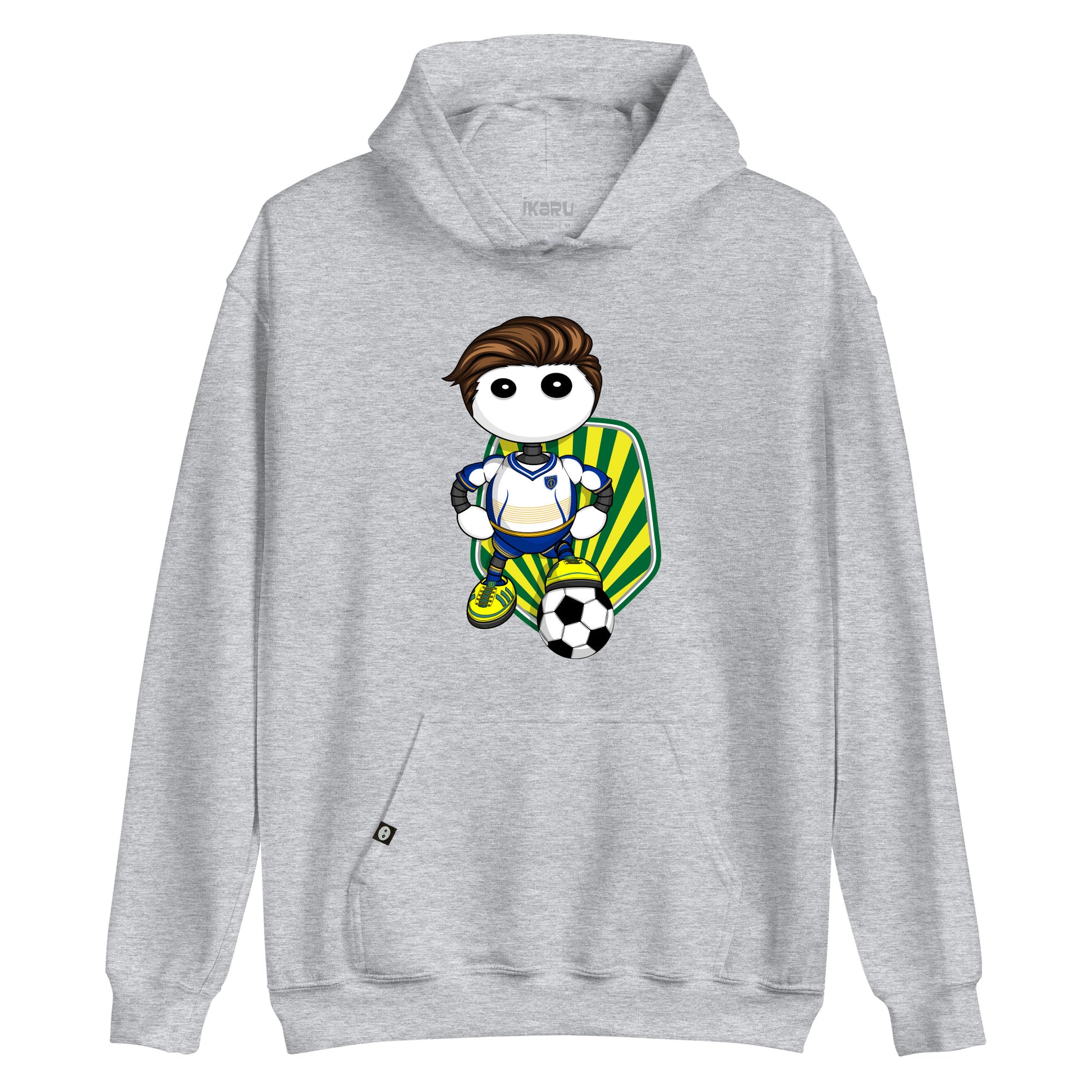 Ikaru Soccer hoodie, original character design, adult and youth sizes