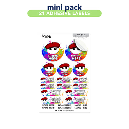  Ikaru Artist personalized name label sheet, original character design
