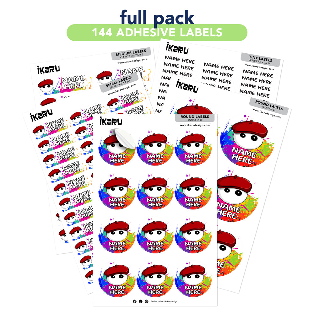 Ikaru Artist personalized name label sheet, original character design