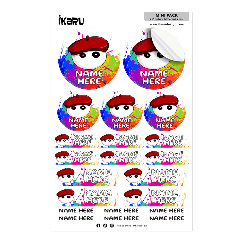  Ikaru Artist personalized name label sheet, original character design