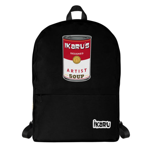 Ikaru Artist Soup backpack, original character all-over print design