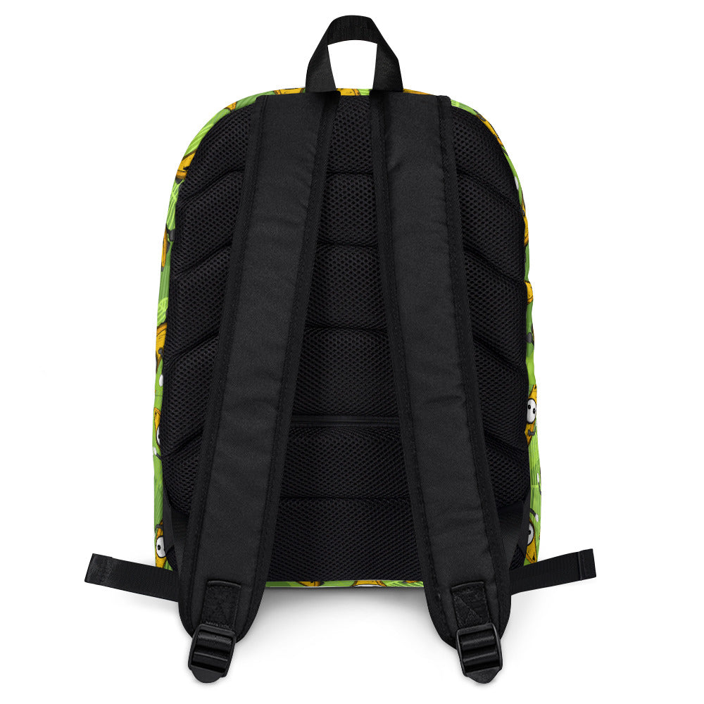 Ikaru Banana Basel backpack, original character all-over print design