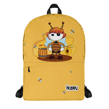 Ikaru Bee backpack, original character all-over print design