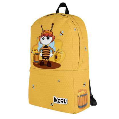 Ikaru Bee backpack, original character all-over print design