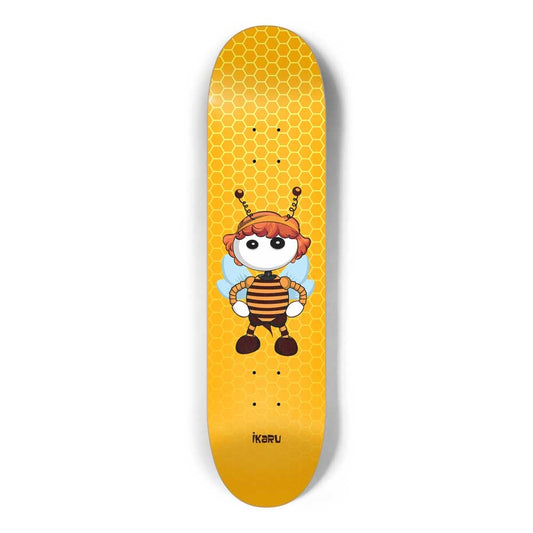 Ikaru Bee skateboard deck, original character design, 7-ply Canadian maple