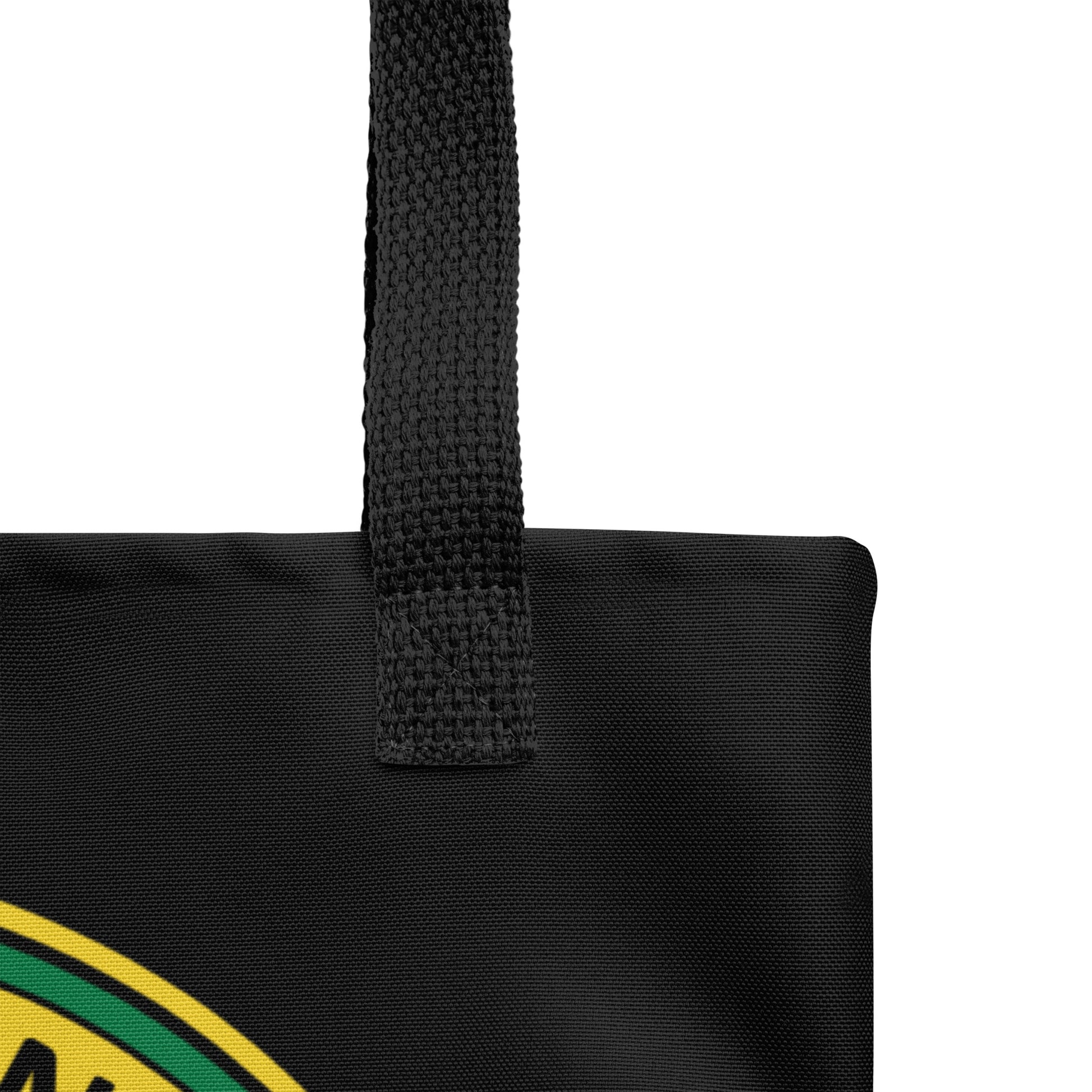  Ikaru Blacky Cat fresh Food tote bag, original character all-over print design