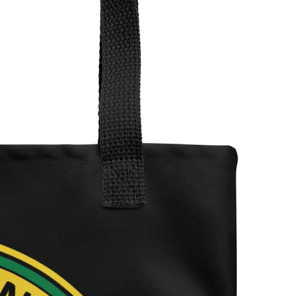  Ikaru Blacky Cat fresh Food tote bag, original character all-over print design