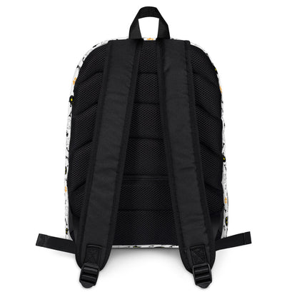 Ikaru Cat backpack, original character all-over print design