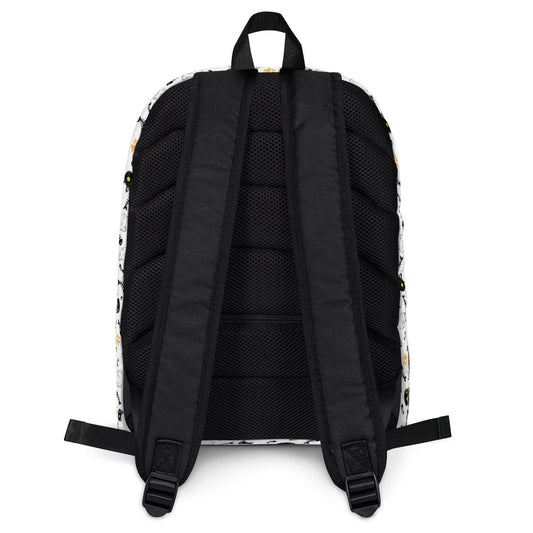 Ikaru Cat backpack, original character all-over print design