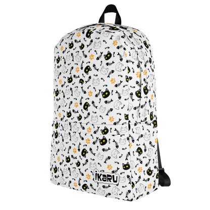 Ikaru Cat backpack, original character all-over print design