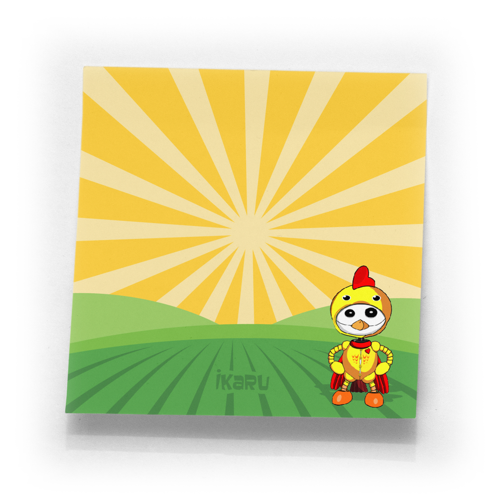 Ikaru Chicken post it 3" x 3"