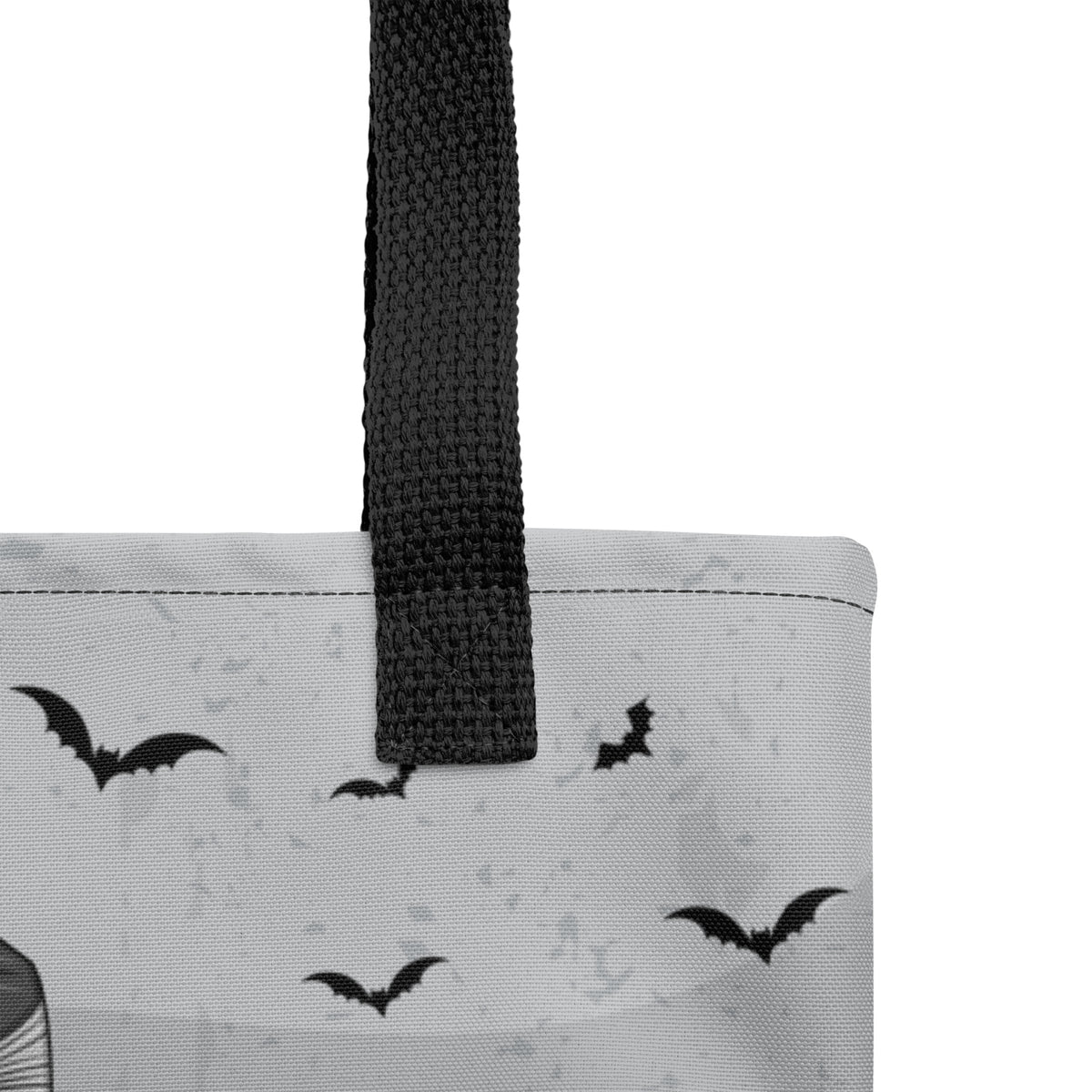 Ikaru Dracula tote bag, original character all-over print design