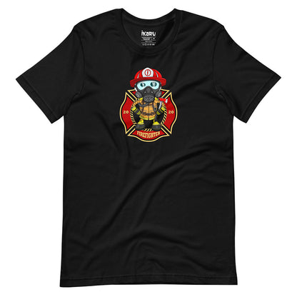 Ikaru Firefighter graphic t-shirt, original character illustration
