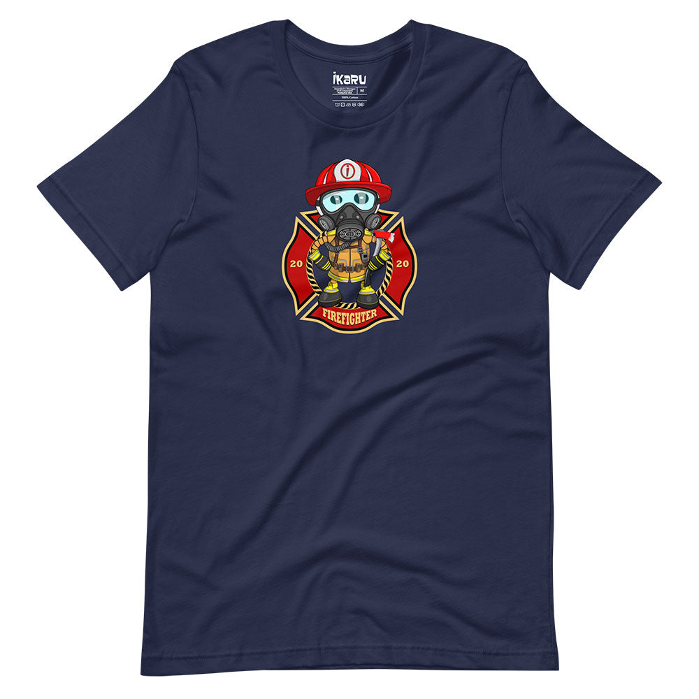 Ikaru Firefighter graphic t-shirt, original character illustration
