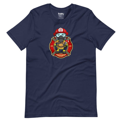 Ikaru Firefighter graphic t-shirt, original character illustration