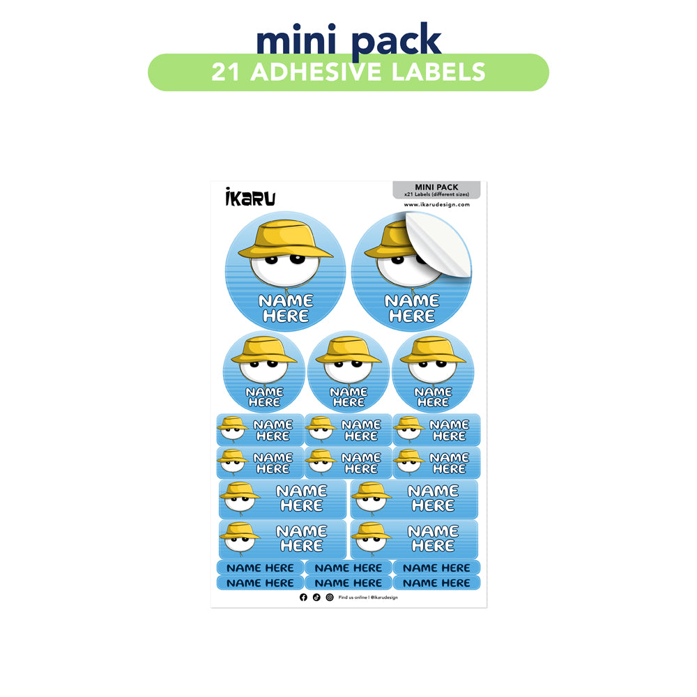  Ikaru Fisherman personalized name label sheet, original character design
