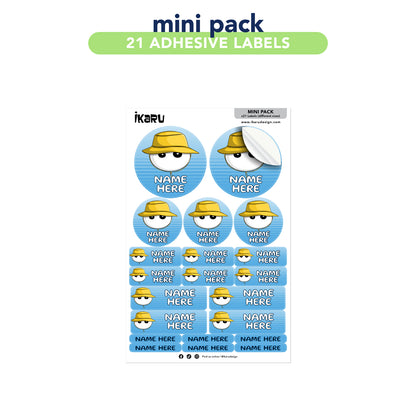  Ikaru Fisherman personalized name label sheet, original character design