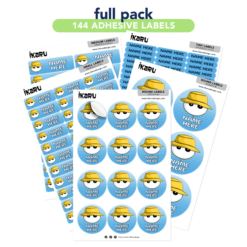  Ikaru Fisherman personalized name label sheet, original character design