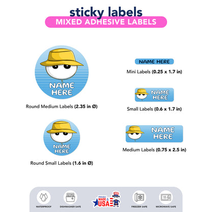  Ikaru Fisherman personalized name label sheet, original character design