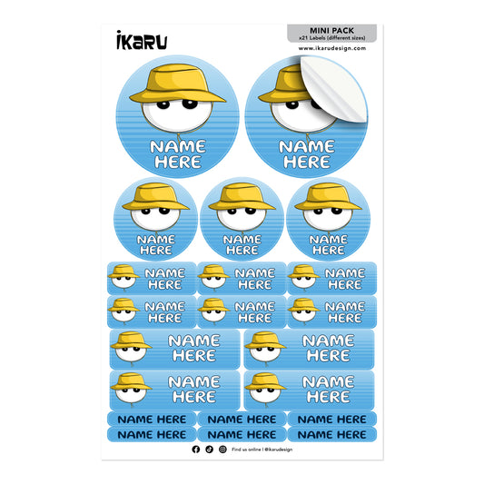  Ikaru Fisherman personalized name label sheet, original character design