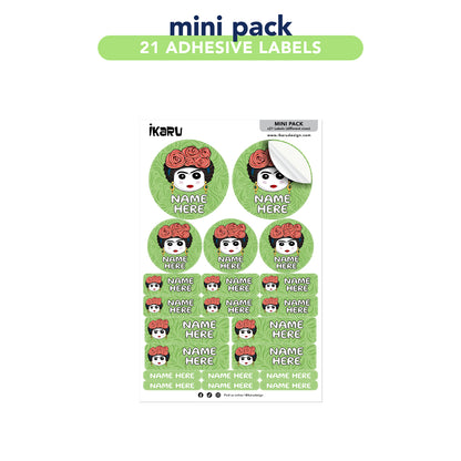  Ikaru Frida personalized name label sheet, original character design