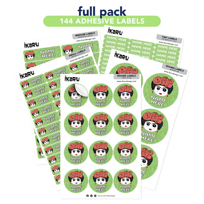  Ikaru Frida personalized name label sheet, original character design