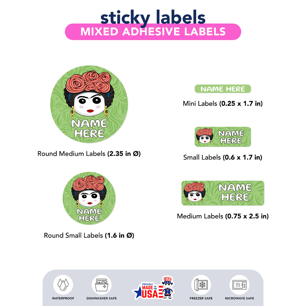  Ikaru Frida personalized name label sheet, original character design