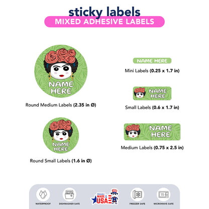  Ikaru Frida personalized name label sheet, original character design