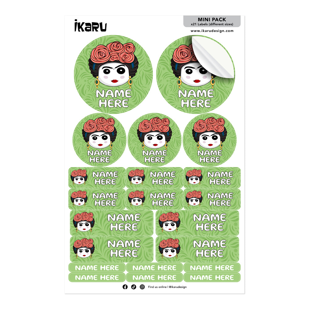  Ikaru Frida personalized name label sheet, original character design