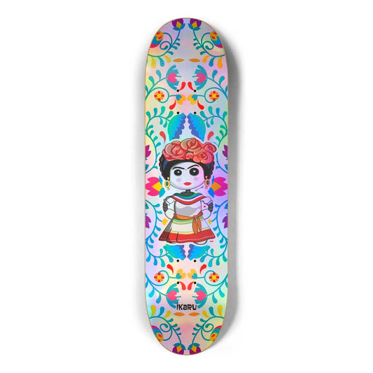 Ikaru Frida skateboard deck, original character design, 7-ply Canadian maple