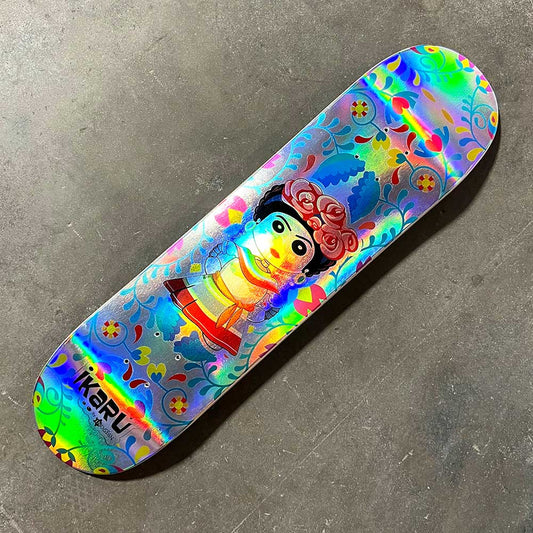 Ikaru Frida skateboard deck, original character design, 7-ply Canadian maple