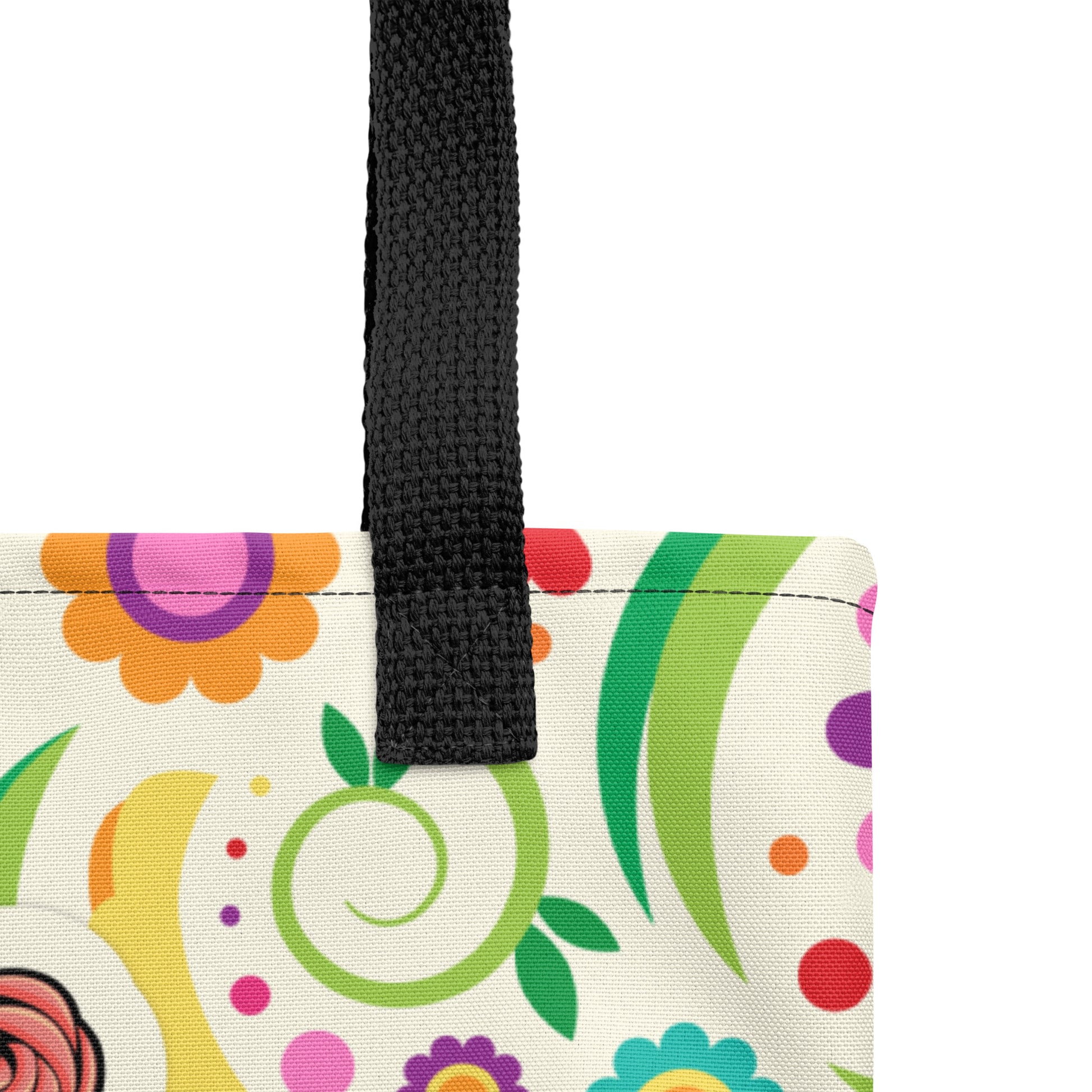 Ikaru Frida tote bag, original character all-over print design