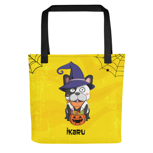  Ikaru Gala Dog Halloween tote bag, original character all-over print design