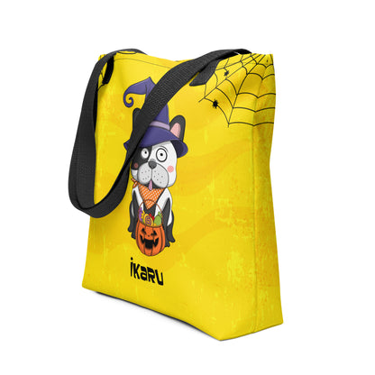  Ikaru Gala Dog Halloween tote bag, original character all-over print design