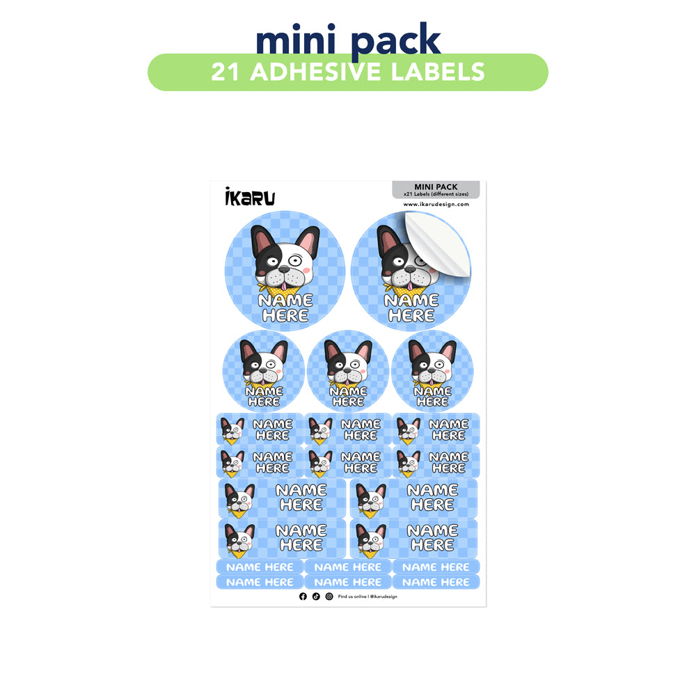 Ikaru Gala Dog personalized name label sheet, original character design